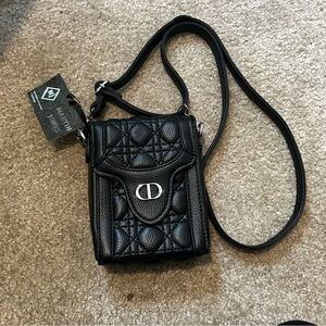 Martin Jones Black Quilted Leather Crossbody Bag.